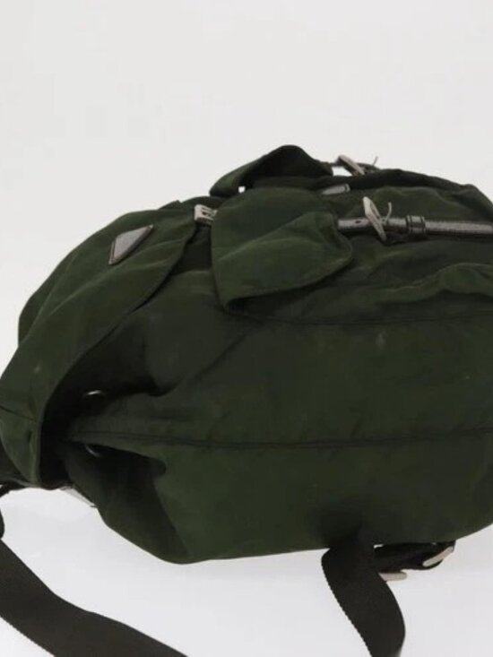 PRADA Backpack Nylon Green Silver Auth 163822 main image 4